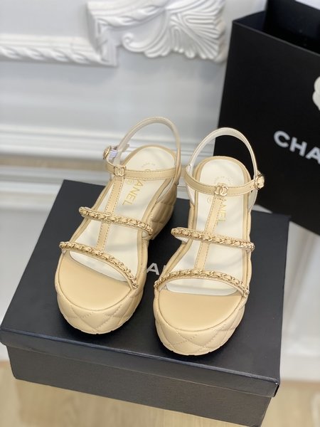 Chanel platform slippers