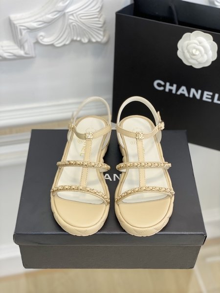 Chanel platform slippers