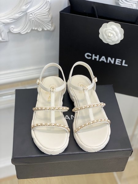 Chanel platform slippers