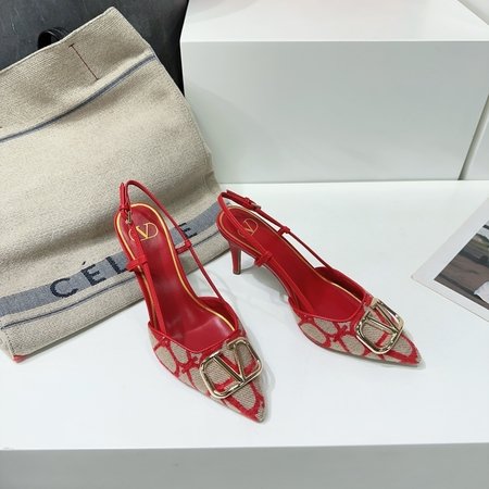 Valentino v buckle high heel sandals