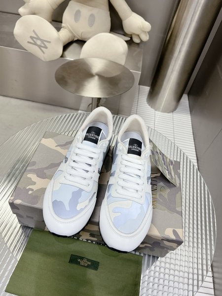 Valentino Camouflage fabric nappa leather sneakers