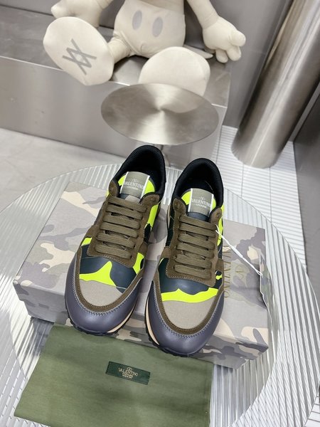 Valentino Camouflage fabric nappa leather sneakers