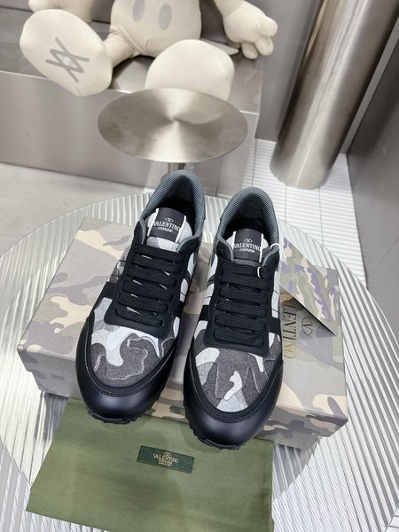 Valentino Camouflage fabric nappa leather sneakers