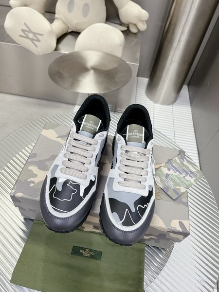 Valentino Camouflage fabric nappa leather sneakers
