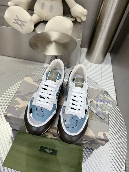 Valentino Camouflage fabric nappa leather sneakers