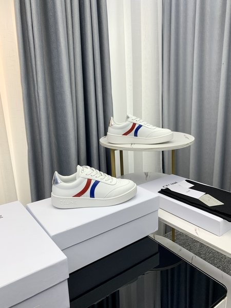 Celine Flat casual couple white shoes