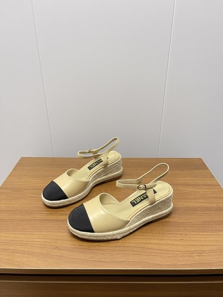 Chanel women s thick sole elastic buckle sandals
