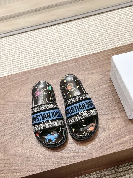 Dior embroidered platform sandals