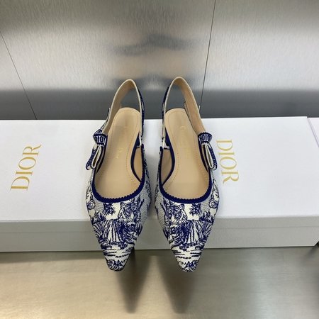 Dior High heel bow color block women s shoes