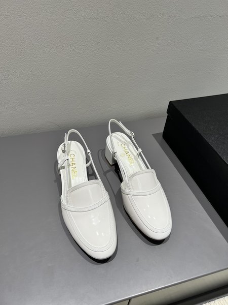 Chanel chunky patent leather sandals