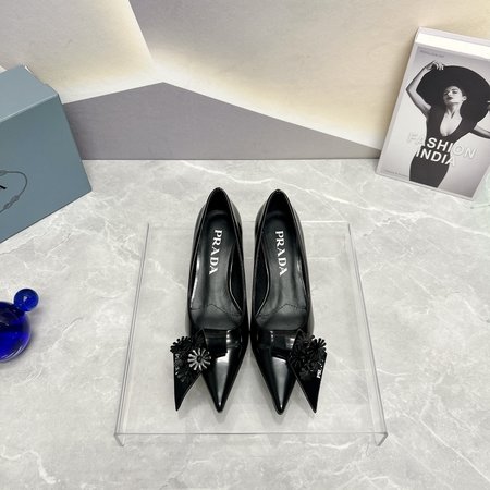 Prada Pointed toe floral patent leather women s shoes