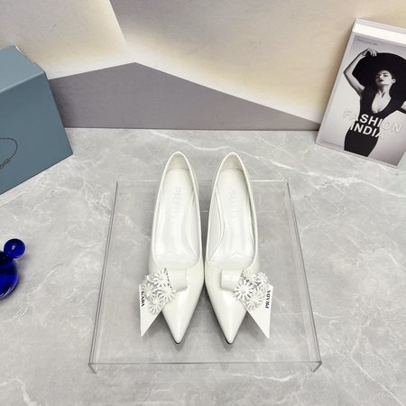 Prada Pointed toe floral patent leather women s shoes