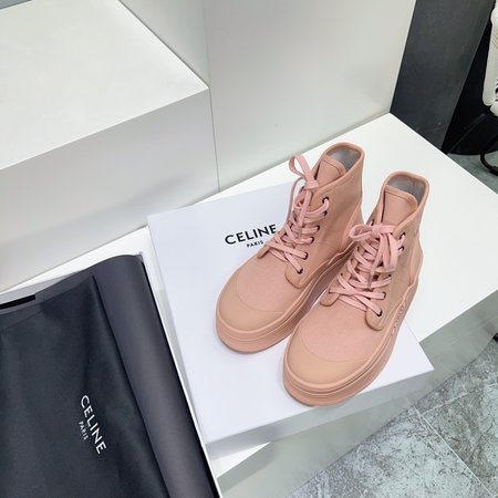 Celine Arc de Triomphe thick sole High Top canvas shoes