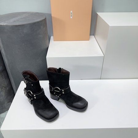 Miu Miu Imported custom polished cowhide short boots
