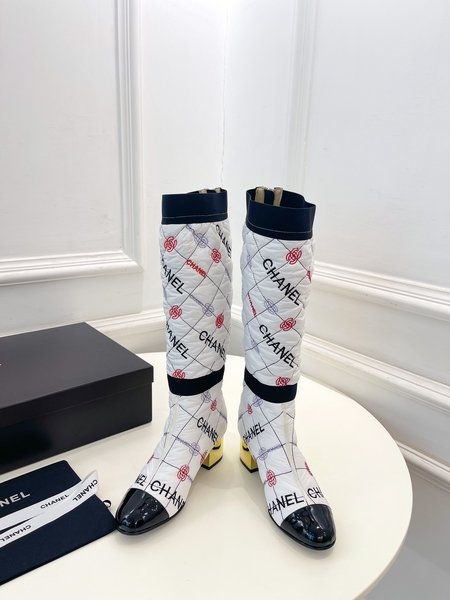 Chanel Classic plated heel down boots