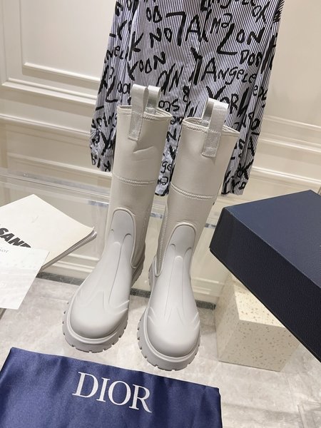 Dior Round toe couple style mid calf elastic boots