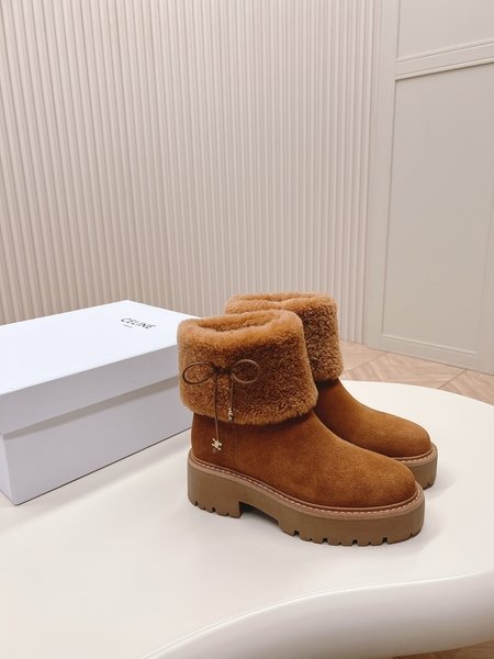 Celine Thick sole wool ankle boots