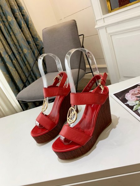 Louis Vuitton Bark grain cowhide Wedges