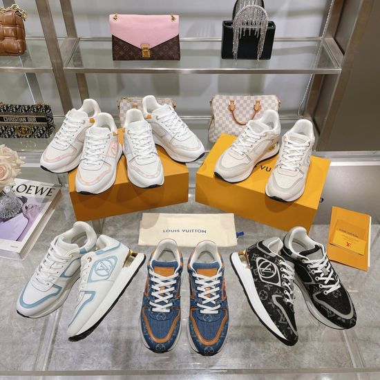 Louis Vuitton Denim Leather Casual Running Sneakers Non-slip Comfortable