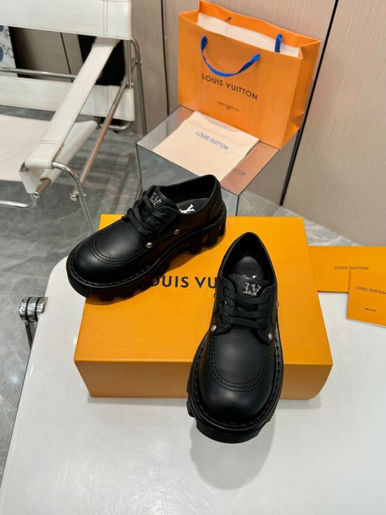 Louis Vuitton Premium Genuine Leather Couple Platform Shoes
