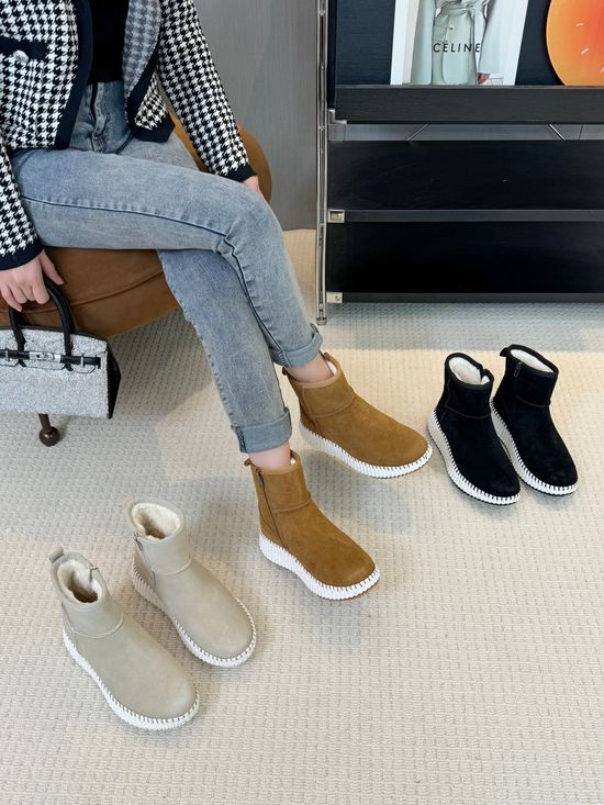 Chloe Suede Wool Lining Warm Winter Boots