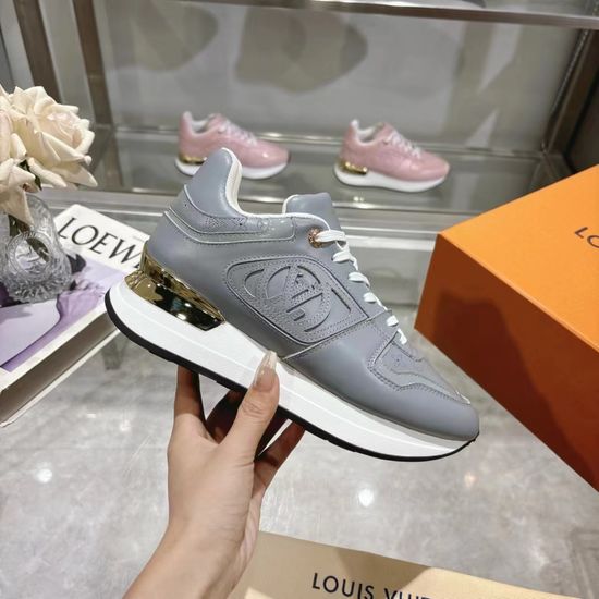 Louis Vuitton Genuine Leather Fashion Sneakers With Hidden Insole