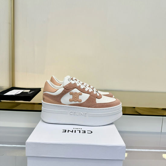 Celine Soft Leather Thick Sole Casual Sneakers Lightweight Comfort Shoes