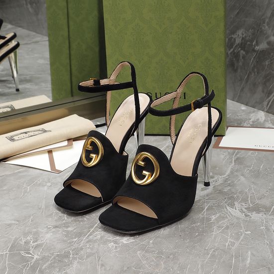 Gucci Elegant Chunky Heel Soft Leather Pumps Durable Comfortable