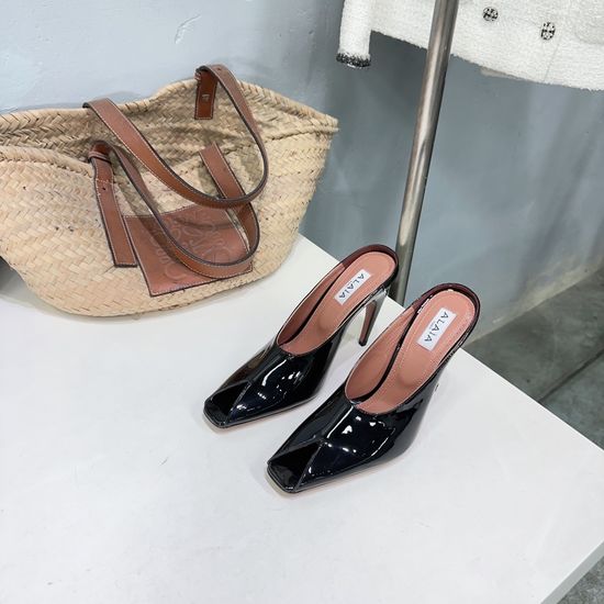 Alaia Peep Toe High Heel Sandals Premium Leather Upper