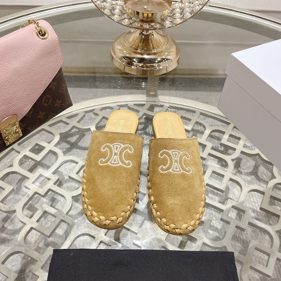 Celine Minimalist Leather Slide Sandals for Daily Wear