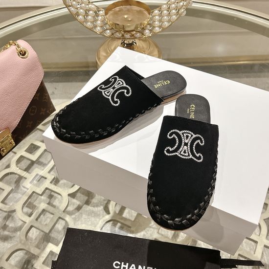Celine Minimalist Leather Slide Sandals for Daily Wear