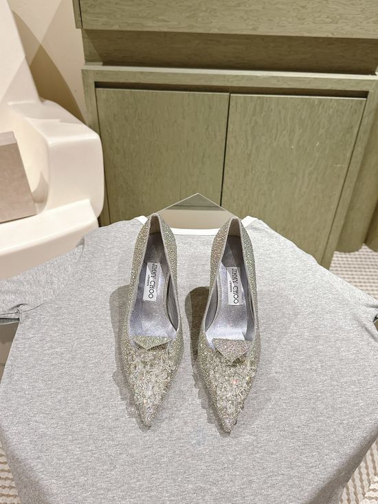 Jimmy Choo Sparkly Rhinestone Formal High Heel Dress Shoes