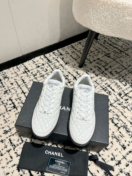 Chanel Premium Quilted Leather Sneakers Fashion Versatile Footwear