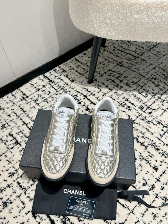 Chanel Premium Quilted Leather Sneakers Fashion Versatile Footwear