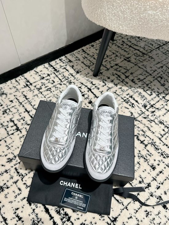 Chanel Premium Quilted Leather Sneakers Fashion Versatile Footwear