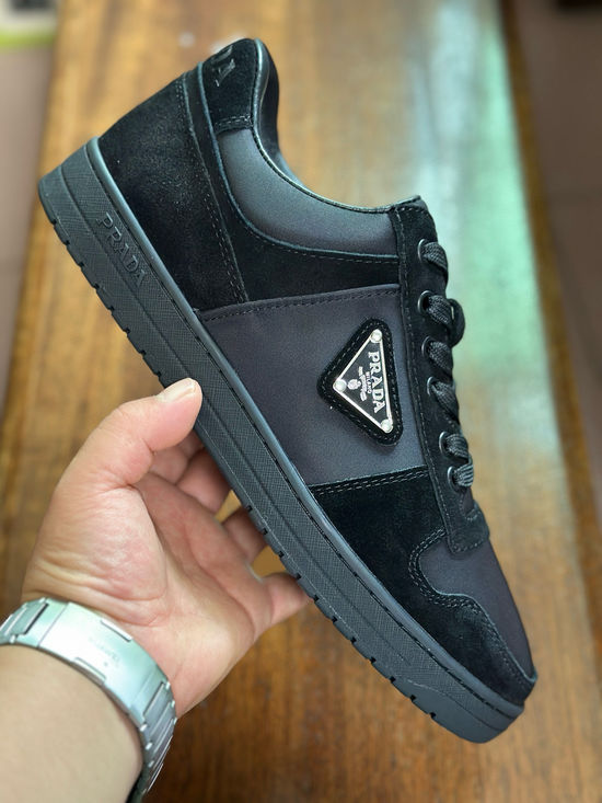 Prada Premium Leather Sneakers with Lightweight Flexible Sole