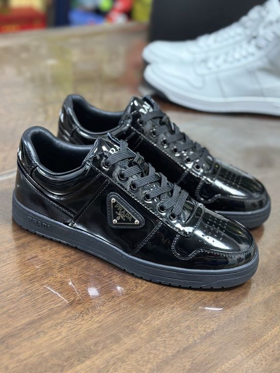 Prada Premium Leather Sneakers with Lightweight Flexible Sole