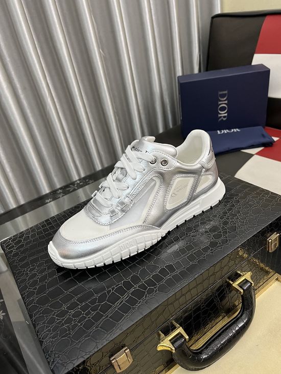 Christian Dior Casual Sneakers with Mesh and Leather Upper