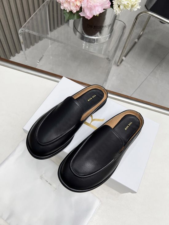 The Row Minimalist Soft Leather Comfortable Loafer Slides